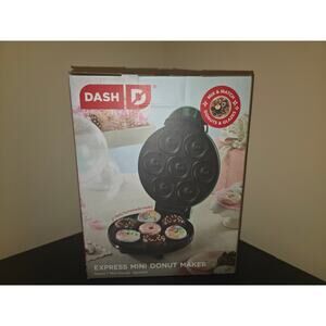 Dash Express Mini Donut Maker – Aqua – 7-Cavity Nonstick Doughnut Maker-NEW!